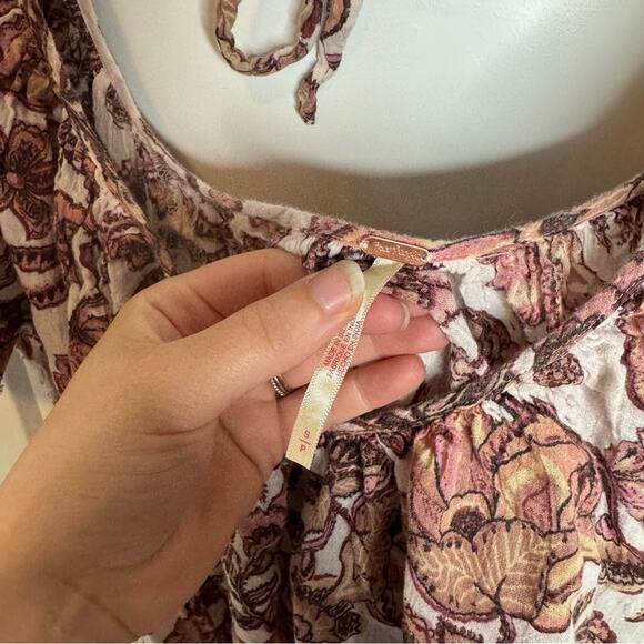 Free People Kauai Getaway Printed Pockets Tunic Pink Floral Size Small - Picture 5 of 8
